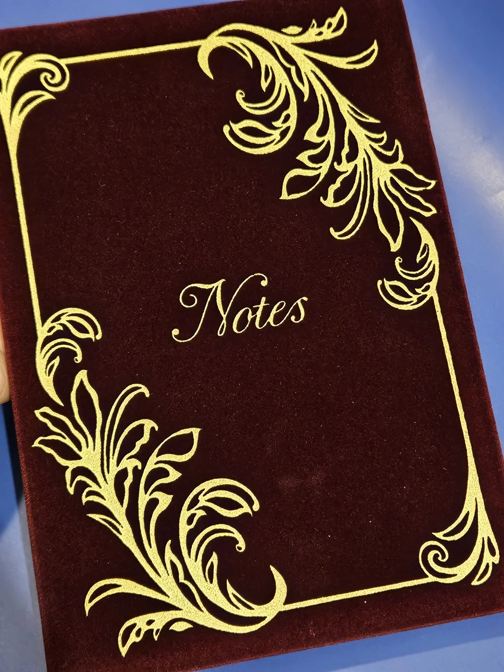 New Burgundy Velvet Lined Notebook